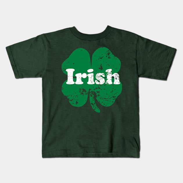 Vintage Irish Shamrock Kids T-Shirt by Eric03091978